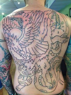 Back tattoo by Gavin