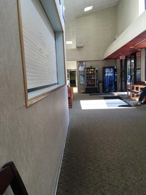 Waiting area with vending machines