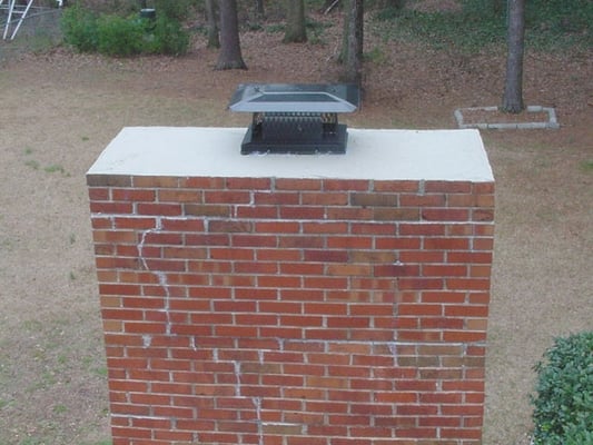 Chimney after mildew is removed.