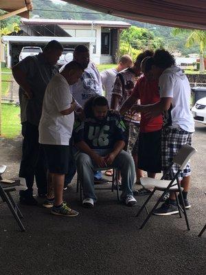 Our Might Men give A farewell prayer for safe travels and a Spirit-lead life.