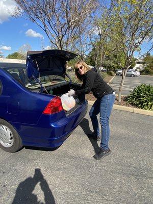 Drive through service during Covid