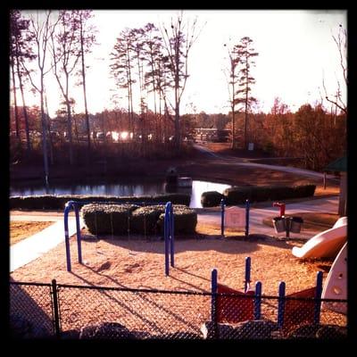 Playground and pond