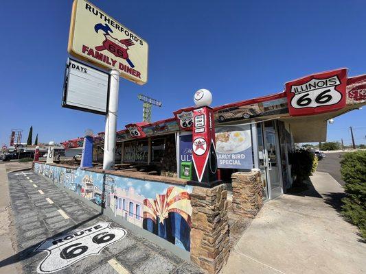 Can you tell if the diner is on Route 66?