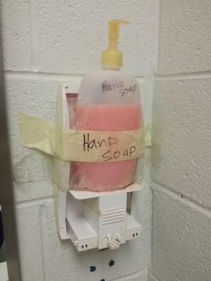 Hand soap hack in the ladies' restroom