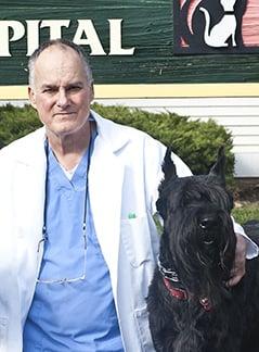 Dr. Kazmierczak and a canine friend