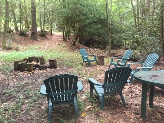 Sitting area at top of Key Falls Trail