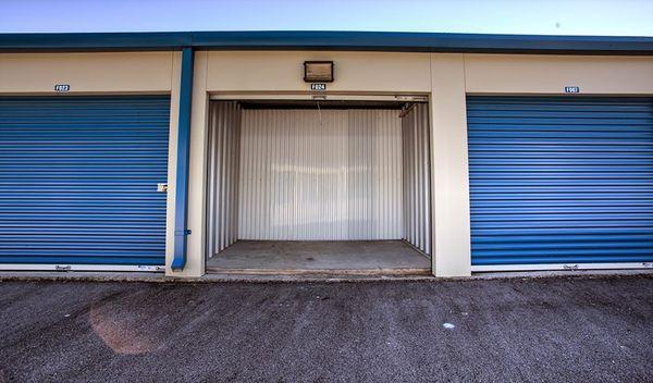 Drive up storage unit available for rent.