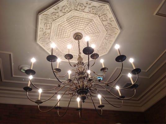 One of several chandeliers throughout the Welcome Center