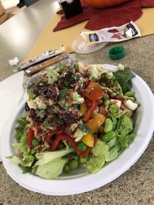 Salad bar plate - impressive for a hospital cafeteria!