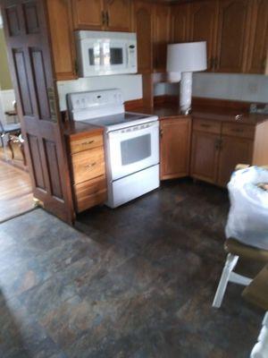 This a laminate floor done in a kitchen in Ricketts Glenn.