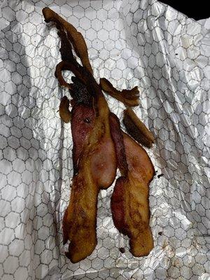 Burnt bacon