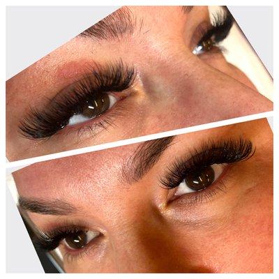 Volume set lashes beautiful looking fully