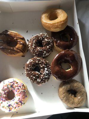 Cookies and cream, strawberry sprinkle donuts and other assorted flavors