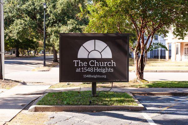 Church sign as seen from Heights Blvd