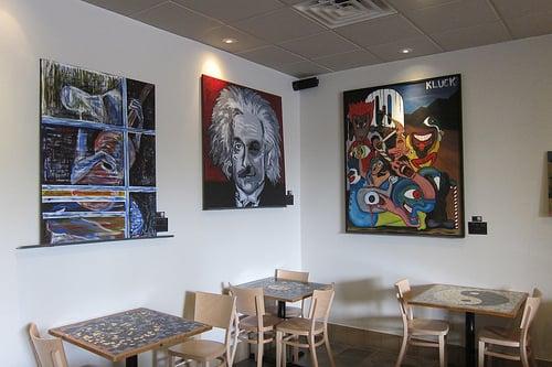 Cafe Seating and local art