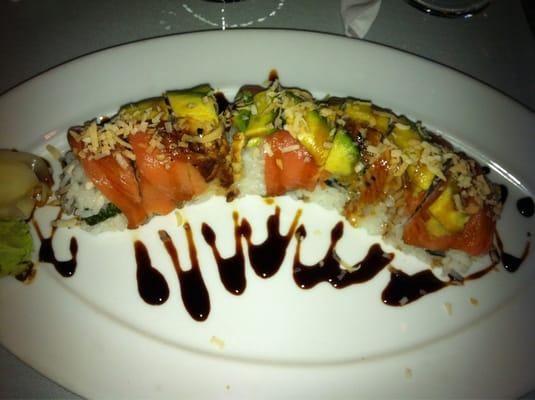 Yum- Monster Sushi with smoked salmon & avocado. Unusual & delicious