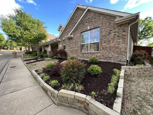 Premium brown mulch install