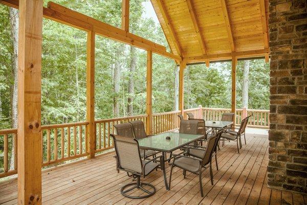 Large covered deck.