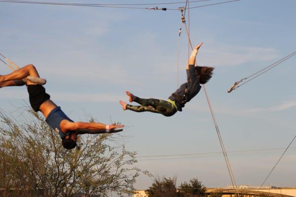 Center stage at Fly! Boise will house the flying trapeze rig.