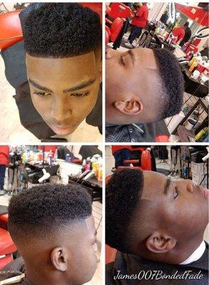 High top fades with black spray