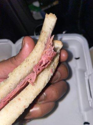 Saddest Corned Beef Sandwich in the world