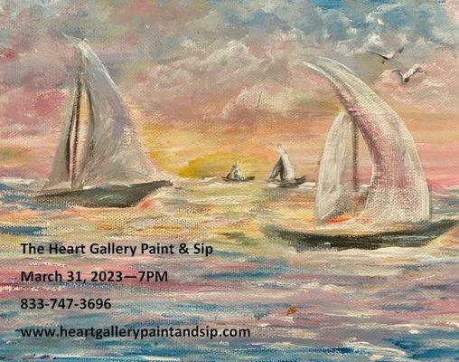 Fri. 3/31 - 7pm
https://www.heartgallerypaintandsip.com/book