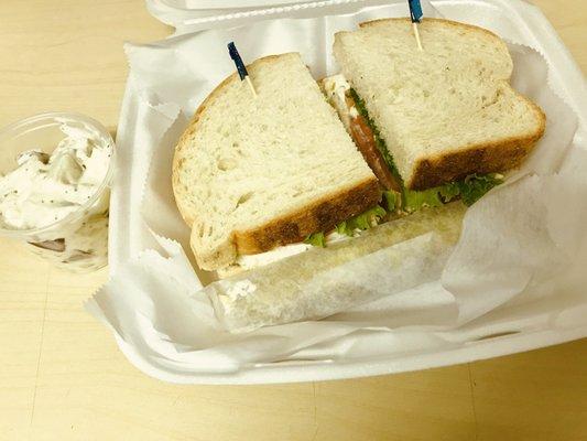 Tuna Overpass on sourdough with potato salad