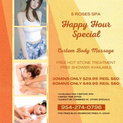 5 Roses Spa
 7791 Pines Blvd, Pembroke Pines, FL 33024
 Call us at 954-274-0796