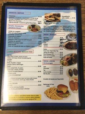 New Menu, Aug 2019