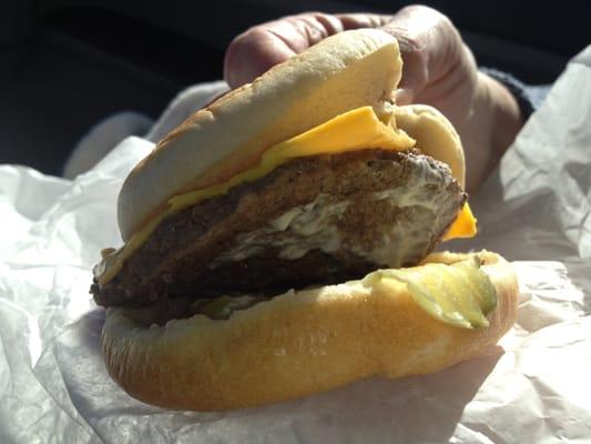 Great Cheeseburger, as well. Nice outside crust off the grill, a little touch of greaqse, great flavor.