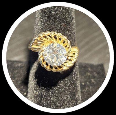 14k CZ Cocktail Ring.