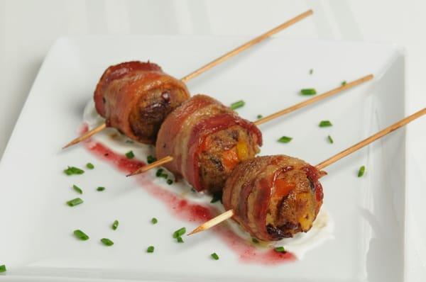 Stuffed Balls Wrapped in Bacon