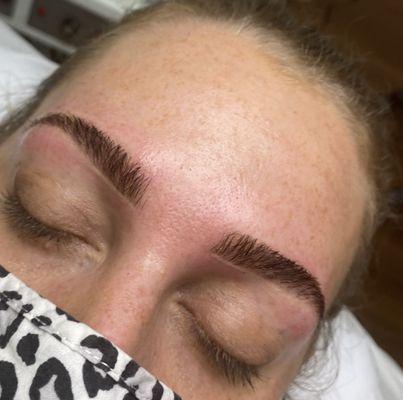 Brow tint and shaping