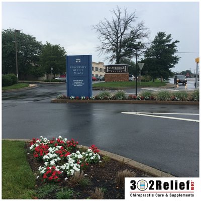 Entrance to the University Office Plaza on Chapman Road in Newark, Delaware