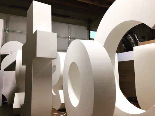 Custom 3d foam lettering to display your larger than life branding.