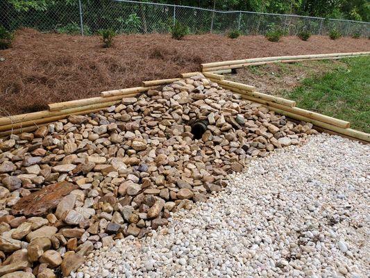 Culvert river rocked area.