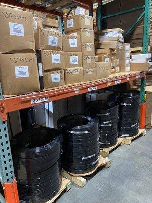 Steel and Poly strapping to securing your product on a pallet