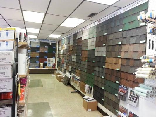 Visit our Showroom to see our wide selection of shingles, siding, windows, doors and more!