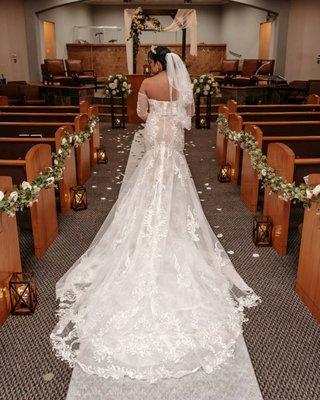 Custom made wedding dress with sleeves