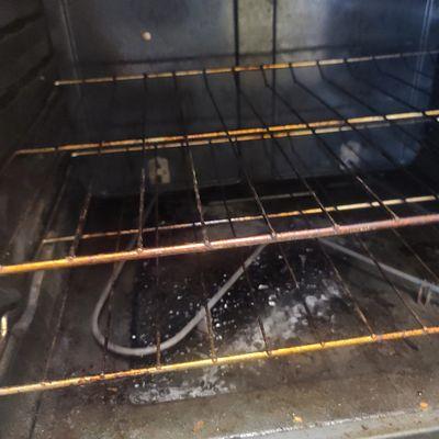 Inside oven before cleaning