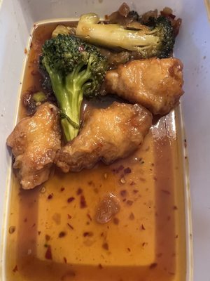 New Non crispy , spicy , light  sauce L27. General Tsos Chicken