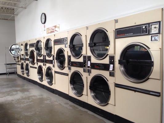 One of the three walls of dryers available