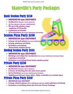 Party prices