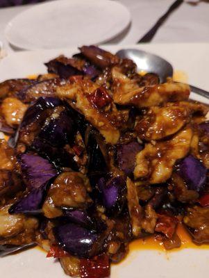 Chicken and eggplant in garlic sauce