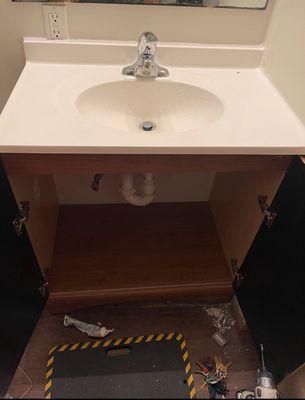 New vanity and sink is in and ready for use.