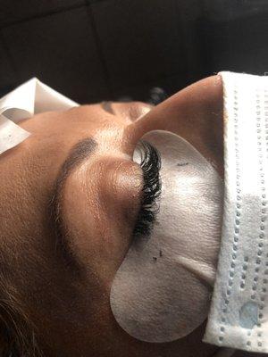 Eyelashes strip and individual extensions