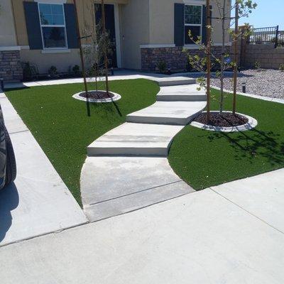 Artificial Turf & Concrete steps