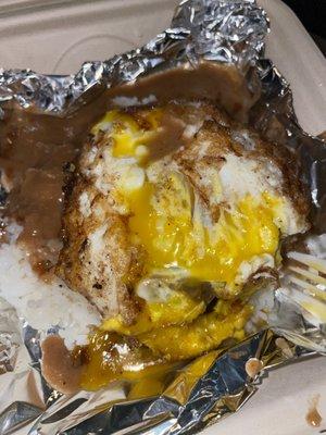 Loco moco is served all day when the concession is open.