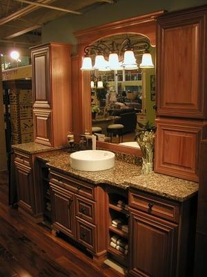 Showplace Bathroom Vanity Display with Caesarstone Quartz Countertop