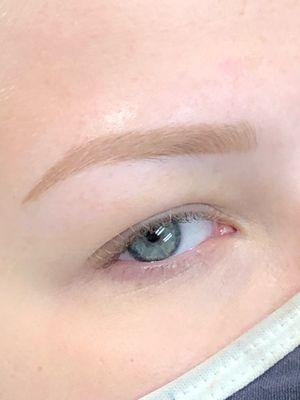 HEALED Powder Brows, one session. This was a cover-up of faded microblading. Amazing result!!